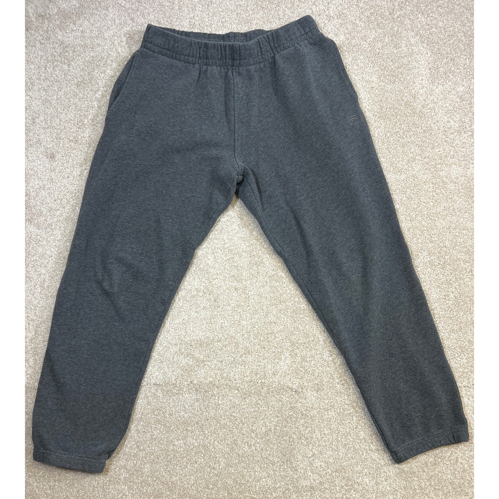 FILA Men's Charcoal Gray Sweatpants‎ Elastic Waist Drawstring Back Pocket M